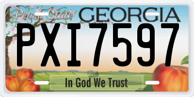 GA license plate PXI7597