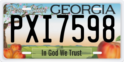 GA license plate PXI7598