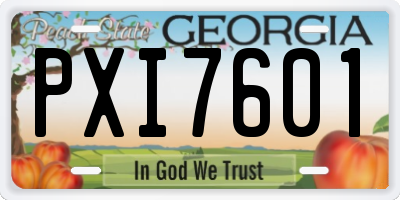 GA license plate PXI7601