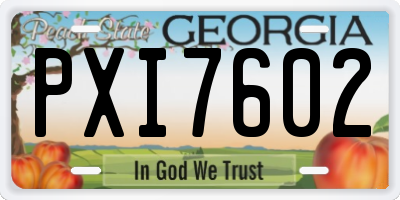 GA license plate PXI7602