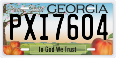GA license plate PXI7604