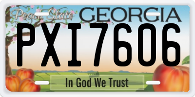GA license plate PXI7606