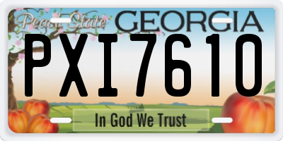 GA license plate PXI7610