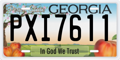 GA license plate PXI7611