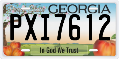GA license plate PXI7612
