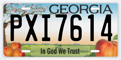 GA license plate PXI7614