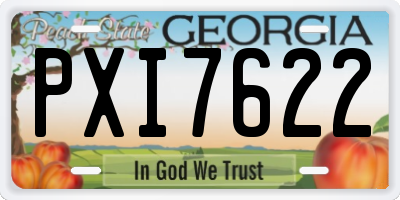 GA license plate PXI7622