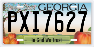 GA license plate PXI7627