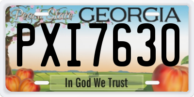 GA license plate PXI7630