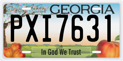 GA license plate PXI7631