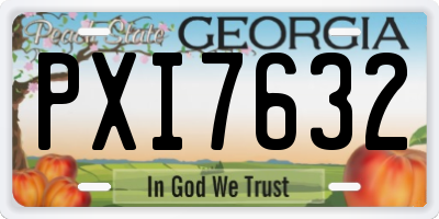 GA license plate PXI7632