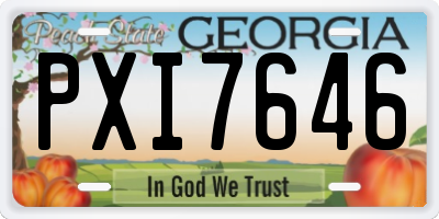 GA license plate PXI7646