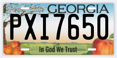 GA license plate PXI7650