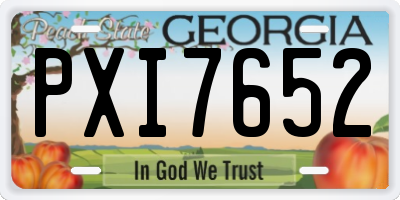 GA license plate PXI7652