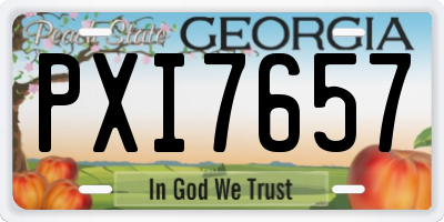 GA license plate PXI7657