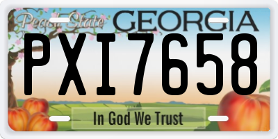 GA license plate PXI7658