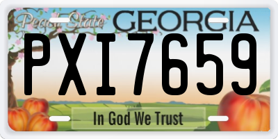 GA license plate PXI7659