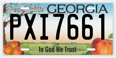GA license plate PXI7661