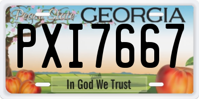 GA license plate PXI7667