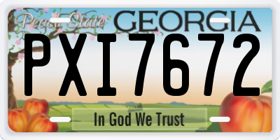 GA license plate PXI7672