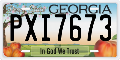 GA license plate PXI7673