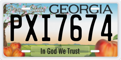 GA license plate PXI7674