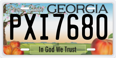 GA license plate PXI7680