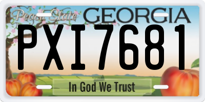 GA license plate PXI7681