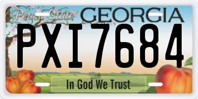 GA license plate PXI7684