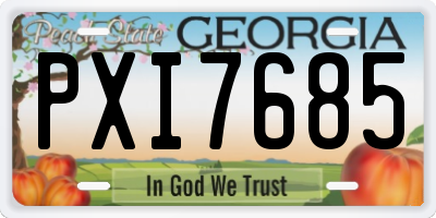 GA license plate PXI7685