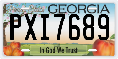 GA license plate PXI7689