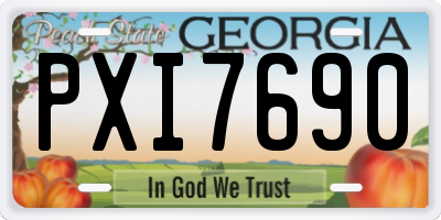 GA license plate PXI7690