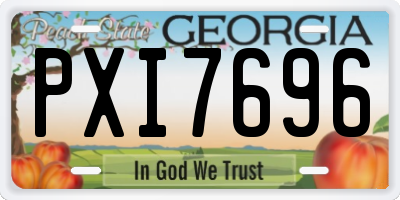 GA license plate PXI7696