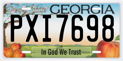 GA license plate PXI7698