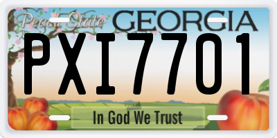 GA license plate PXI7701