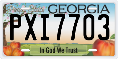 GA license plate PXI7703