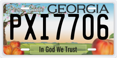 GA license plate PXI7706