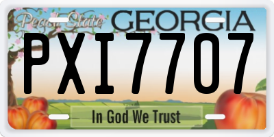 GA license plate PXI7707
