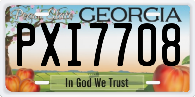 GA license plate PXI7708