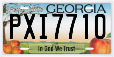 GA license plate PXI7710