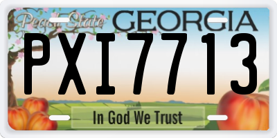 GA license plate PXI7713
