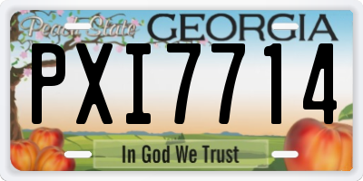 GA license plate PXI7714