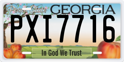 GA license plate PXI7716