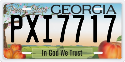 GA license plate PXI7717