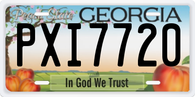 GA license plate PXI7720