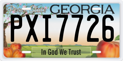 GA license plate PXI7726