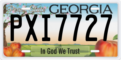 GA license plate PXI7727