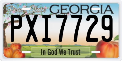 GA license plate PXI7729