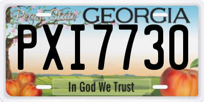 GA license plate PXI7730