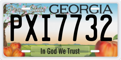 GA license plate PXI7732